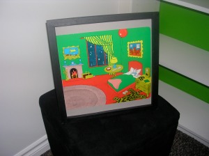 Take any kid's book, remove the pages and frame them as artwork to hang in your kid's bedroom or playroom.